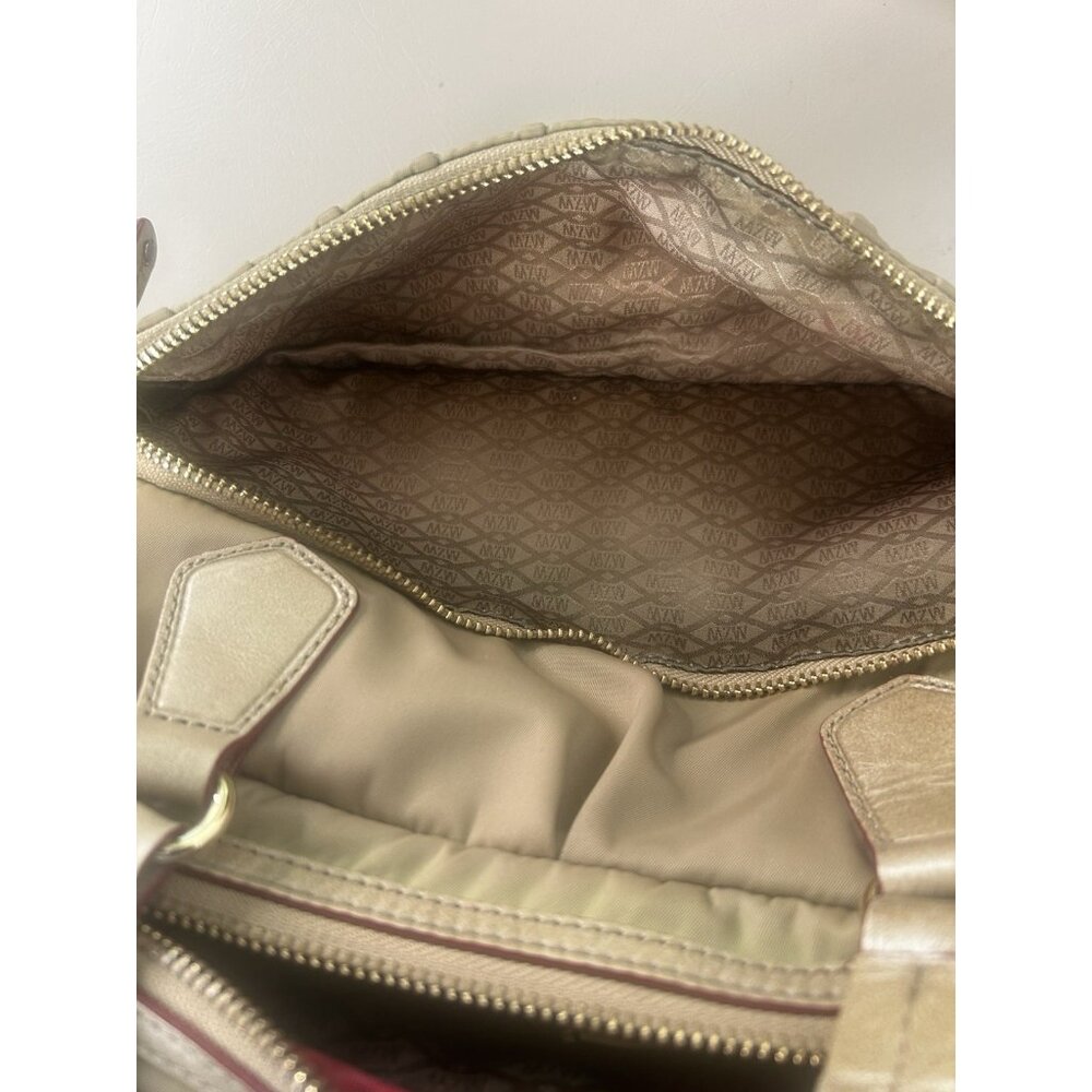 MZ Wallace Bedford Nylon Leather Beige Tan Alice Shoulder Bag - Picture 11 of 16